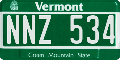 VT license plate NNZ534
