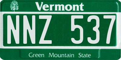 VT license plate NNZ537