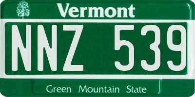 VT license plate NNZ539