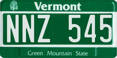 VT license plate NNZ545