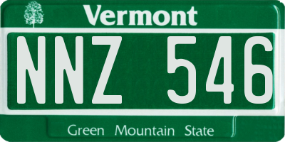 VT license plate NNZ546