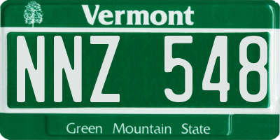 VT license plate NNZ548