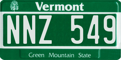 VT license plate NNZ549