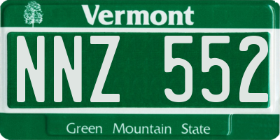 VT license plate NNZ552