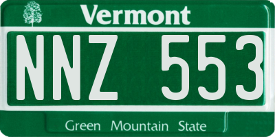 VT license plate NNZ553