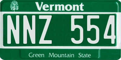 VT license plate NNZ554