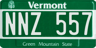 VT license plate NNZ557
