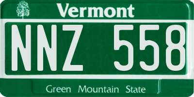 VT license plate NNZ558
