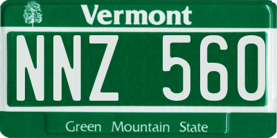 VT license plate NNZ560