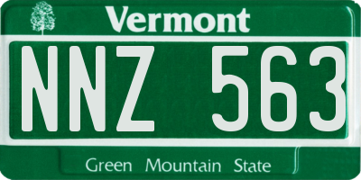 VT license plate NNZ563