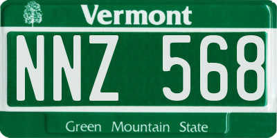 VT license plate NNZ568