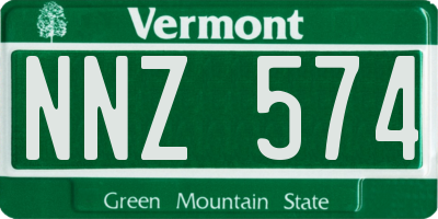 VT license plate NNZ574