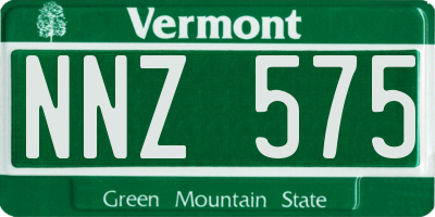 VT license plate NNZ575