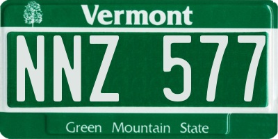 VT license plate NNZ577