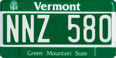 VT license plate NNZ580
