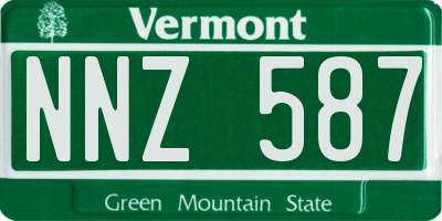 VT license plate NNZ587