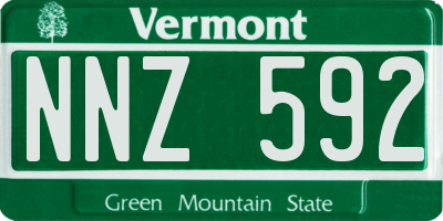 VT license plate NNZ592