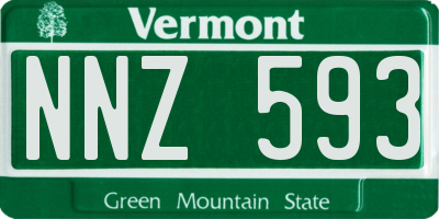 VT license plate NNZ593
