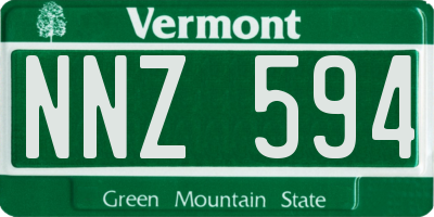 VT license plate NNZ594
