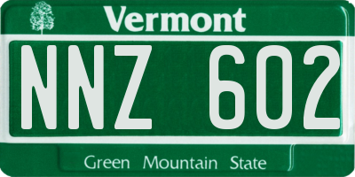 VT license plate NNZ602