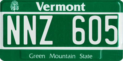 VT license plate NNZ605
