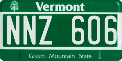 VT license plate NNZ606