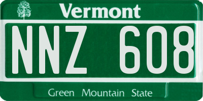 VT license plate NNZ608