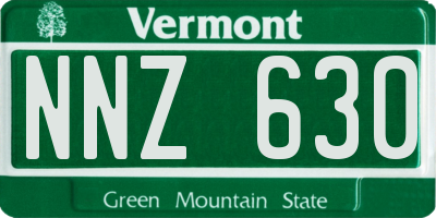 VT license plate NNZ630