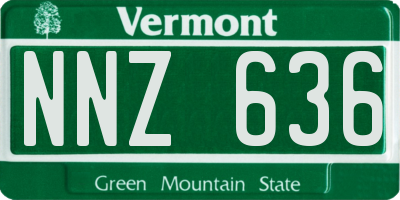 VT license plate NNZ636