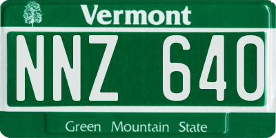 VT license plate NNZ640
