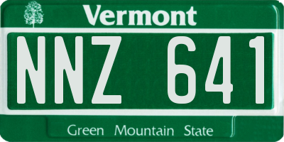 VT license plate NNZ641