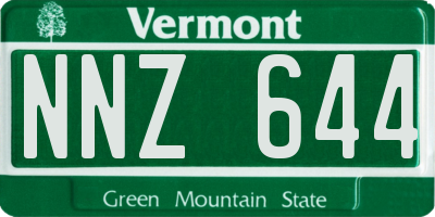 VT license plate NNZ644