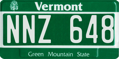 VT license plate NNZ648
