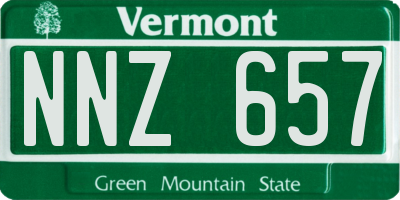 VT license plate NNZ657