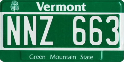 VT license plate NNZ663