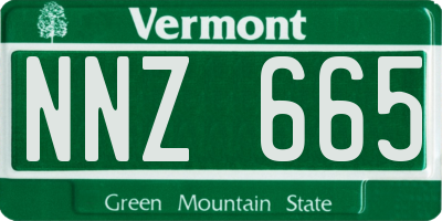 VT license plate NNZ665