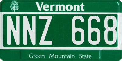 VT license plate NNZ668