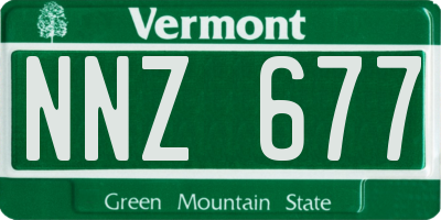 VT license plate NNZ677