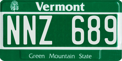 VT license plate NNZ689