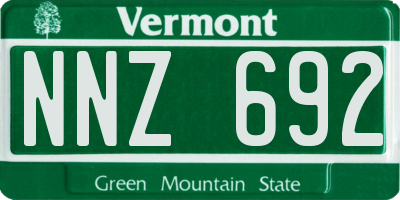 VT license plate NNZ692