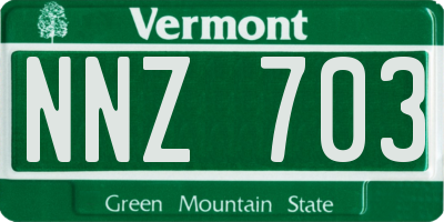 VT license plate NNZ703