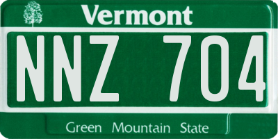 VT license plate NNZ704