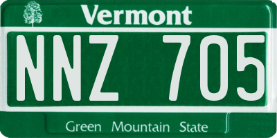 VT license plate NNZ705