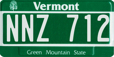 VT license plate NNZ712