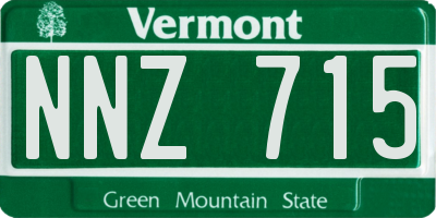 VT license plate NNZ715