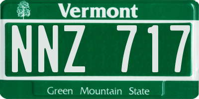 VT license plate NNZ717