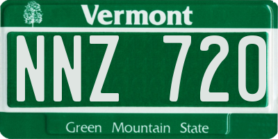 VT license plate NNZ720
