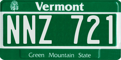 VT license plate NNZ721