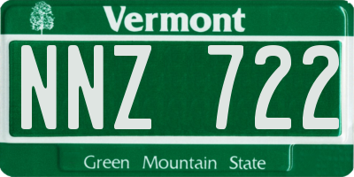 VT license plate NNZ722