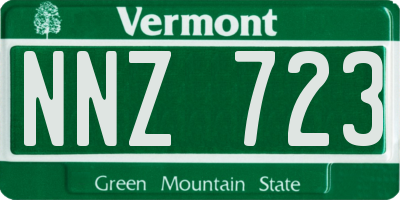 VT license plate NNZ723